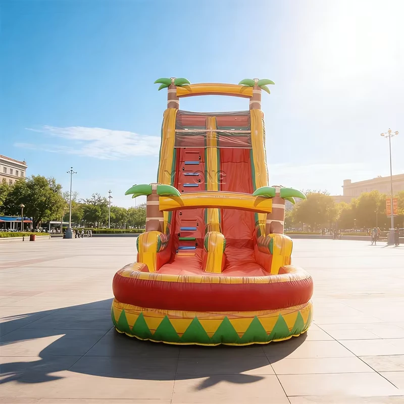 Seluncuran Air Inflatable Komersial Kuning dengan Kolam Seluncuran Air Inflatable untuk Dewasa