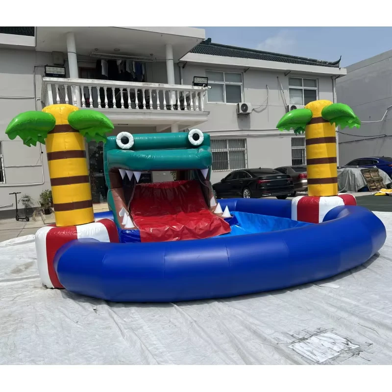 Commercial Inflatable Water Slide with Pool Heavy Duty PVC Single Lane Water Park for Party Rentals