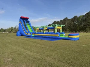 Tobogán Inflable Comercial Gigante de Mármol Azul con Deslizadero para Niños y Adultos