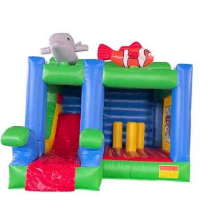 Château gonflable blanc commercial pour enfants, château de saut pour événements en extérieur