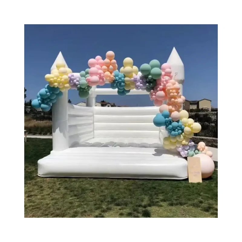 Castillo inflable blanco de boda comercial para adultos