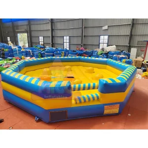 Commercial Inflatable Wipeout Game with Rotating Ball Pit Last Man Standing Inflatable Meltdown Challenge for Carnival