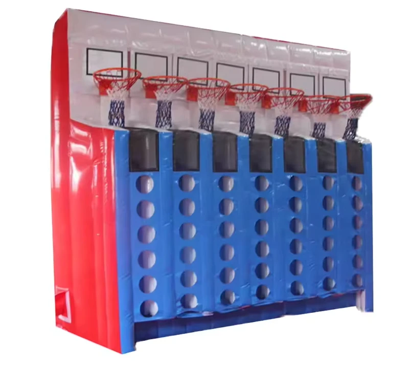 Jeu interactif de basketball gonflable Commercial Connect Four, tir de cerceaux, sport de carnaval, nouveau design en matériau PVC