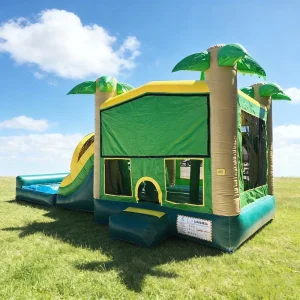 Commercial Jumping Bouncy Castle Waterslide Inflatable Tropical Water Slide for Kids Party Amusement Park Facilities