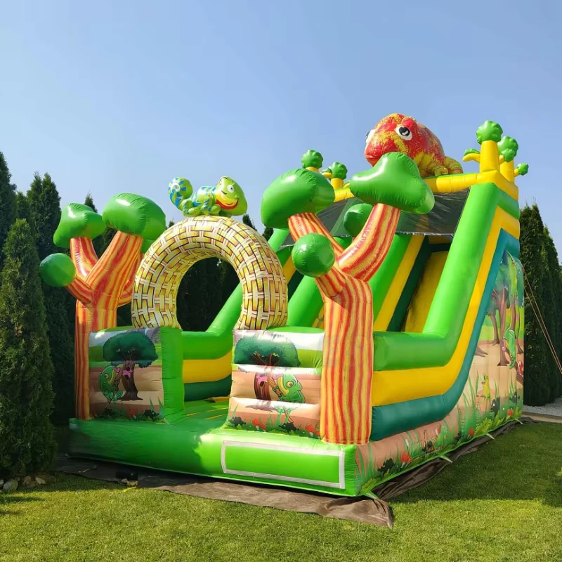 Commerciële Jungle Thema Dier Opblaasbare Droge Glijbaan Buiten Kinderen PVC Springkasteel Opblaasbare Glijbaan voor Kinderen en Volwassenen