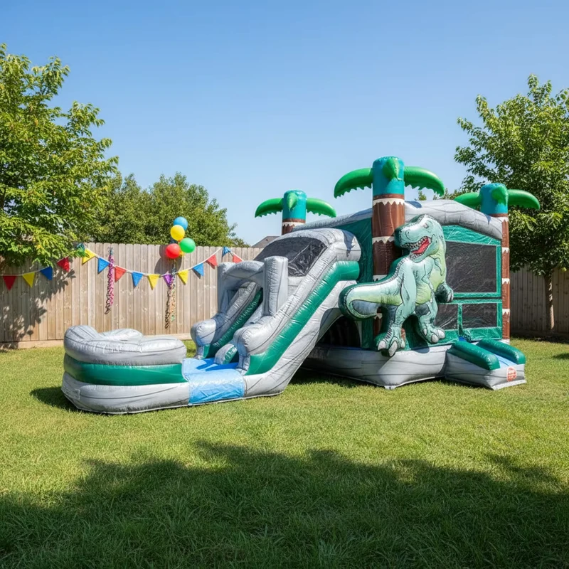Nhà Bouncy Trẻ Em Thương Mại Kết Hợp Trượt Nước Bơm Hơi PVC, Lâu Đài Nhảy Trong Nhà Ngoài Trời