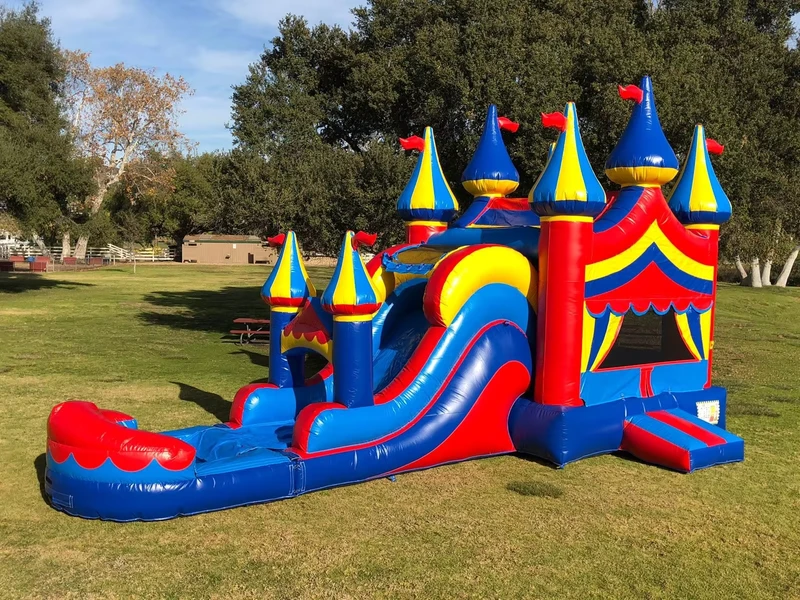 Castillo hinchable comercial para niños con tobogán, combo de agua, certificado CE, garantía de 3 años, capacidad máxima 500