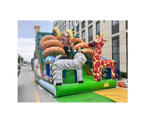 Commercial Kids Bouncing Castle Animal Theme Giraffe Castle Party Event Theme Kids Bouncing Castle With Slide