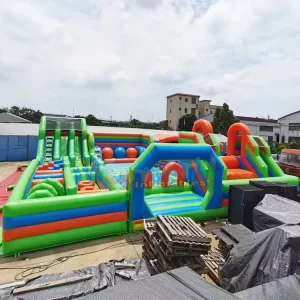 Parco gonfiabile per eventi commerciali per bambini, trampolino ad aria, casa gonfiabile, percorso ad ostacoli gonfiabile, parco a tema gigante