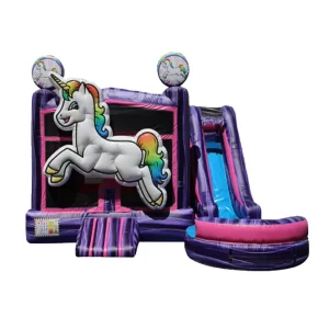Castillo Inflable Comercial para Niños en Forma de Unicornio Arcoíris, Casa de Salto Rosa Soñadora, Capacidad de 500KG
