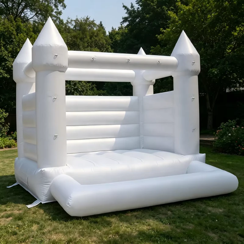 Lâu đài nhảy bơm hơi cho trẻ em, nhà bouncy bơm hơi cho các sự kiện tiệc cưới, màu trắng
