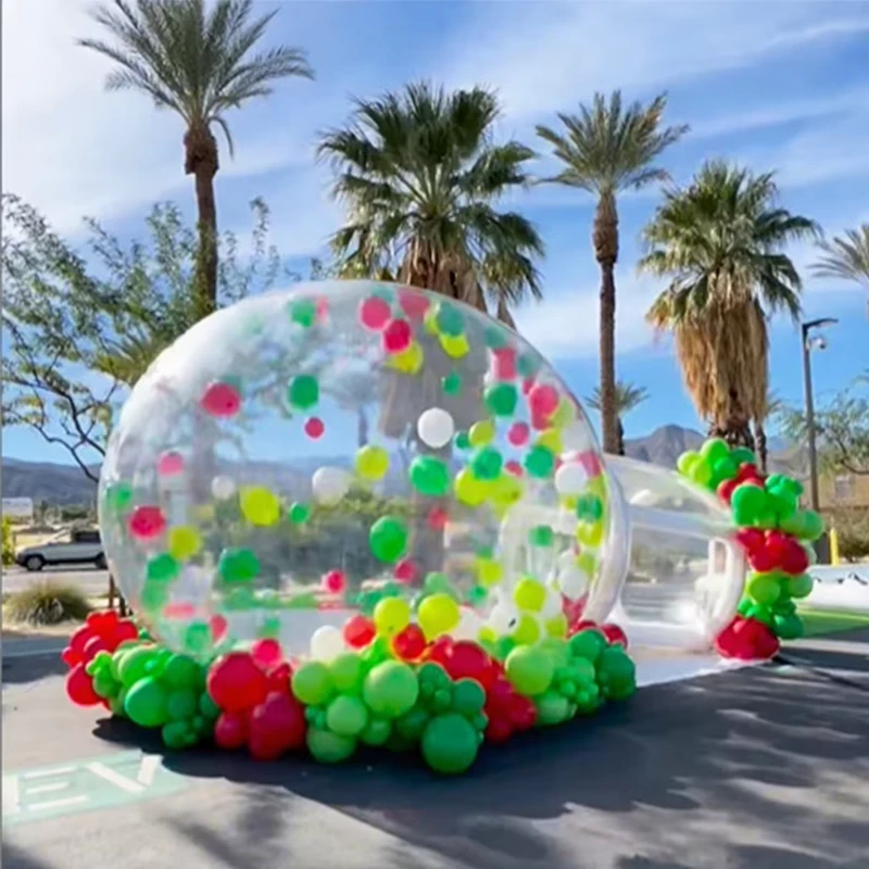 Casa de rebote inflable transparente de PVC para fiestas infantiles comerciales con resistencia a los UV