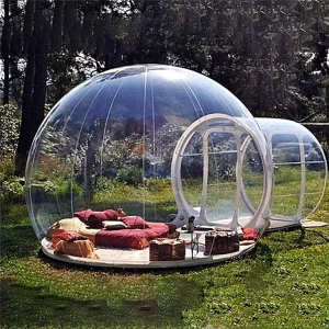 Tenda per Feste per Bambini Gonfiabile a Cupola Trasparente, Casa a Bolle per Eventi all'Aperto in PVC con Accessorio Soffiatore