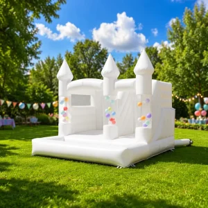 Commercial Kids Wedding Inflatable Bounce House Slide & Ball Pit Combo with UV Protection and Easy Setup
