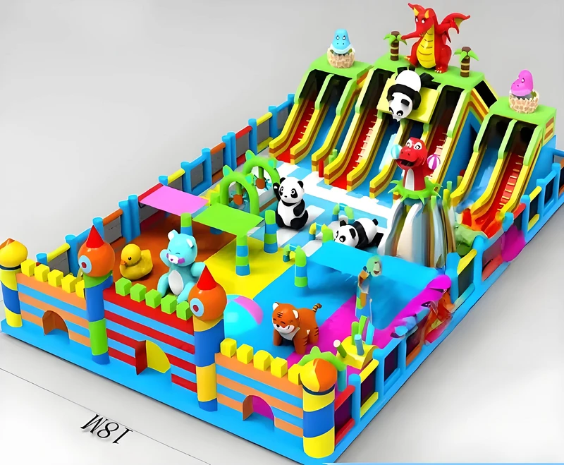 Grand château gonflable de carnaval commercial pour enfants