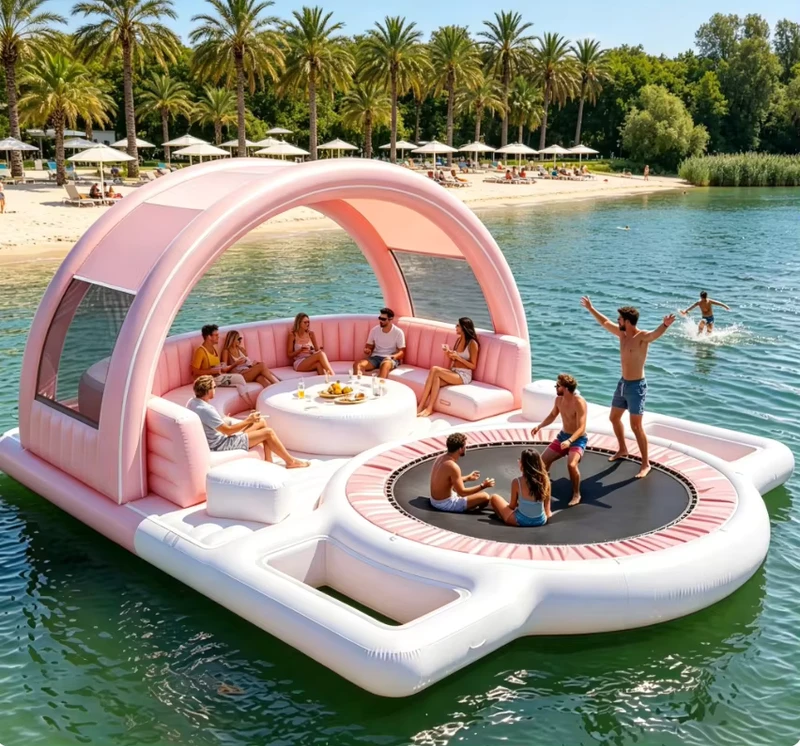 Parco Acquatico Gonfiabile Commerciale Grande 0.6mm PVC per Sport Acquatici Corso di Ostacoli per Mare Lago Resort