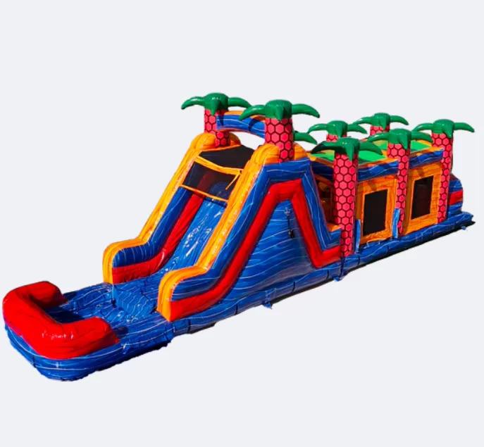 Corso di Scivolo Gonfiabile Commerciale Grande con Combinazione di Scivolo Gonfiabile e Tunnel in Materiale PVC Alta Capacità per Bambini