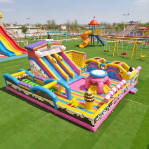 Commercial Large Scale Inflatable Parks with Themed Obstacle Courses and Water Slides for Amusement Parks and Family