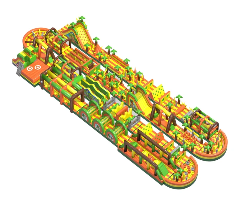 Plus grand parcours d'obstacles gonflable extérieur multi-thèmes, parc d'attractions gonflable pour enfants et adultes