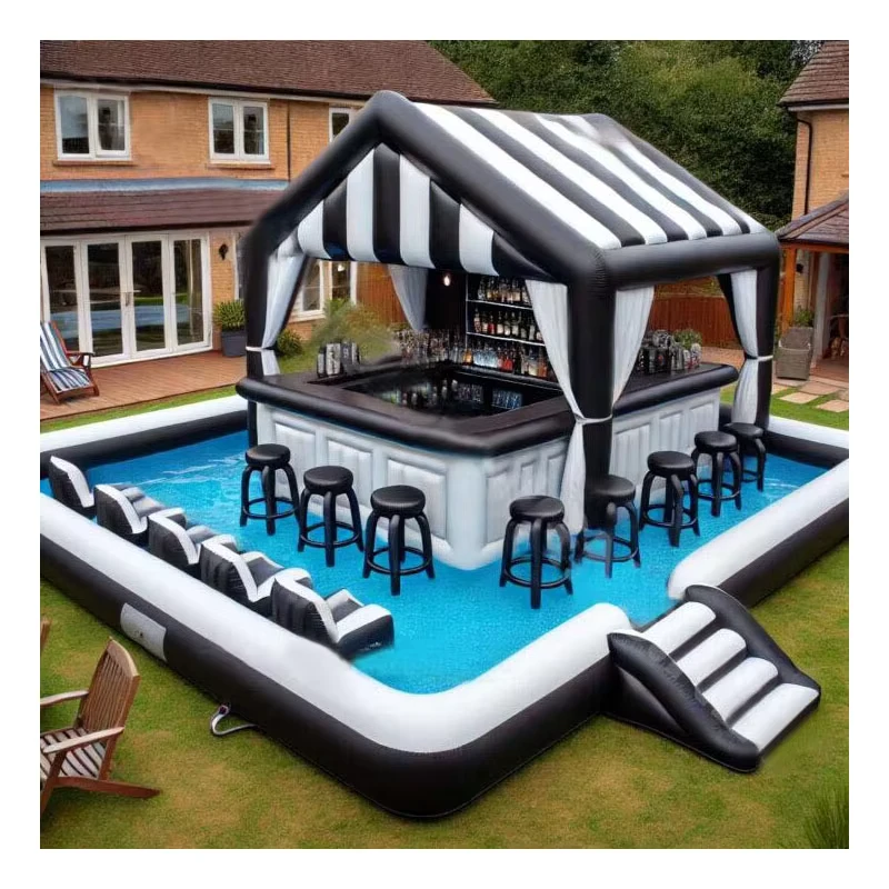 Kommerzieller Freizeit-Sommergartenparty schwimmender tragbarer aufblasbarer Pub Wasser Schwimmblase mit Sitzen