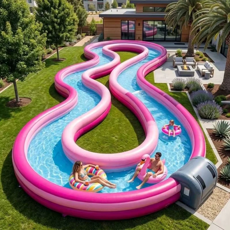 Piscina inflable comercial larga para entretenimiento infantil en ríos de deriva y parques acuáticos en el jardín