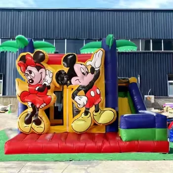 Château Gonflable Commercial Mickey Mouse avec Toboggan Combo pour Location de Fête