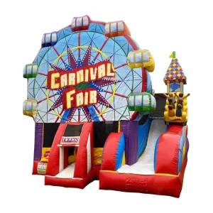 Commercial Moonwalk Ferris Wheel Combo Inflatable Bouncy Castle CE Certification 600KG Capacity 10 Person