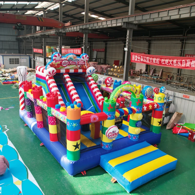 Bộ bouncer kết hợp nhảy Moonwalk thương mại, lâu đài bouncy bằng PVC với cầu trượt