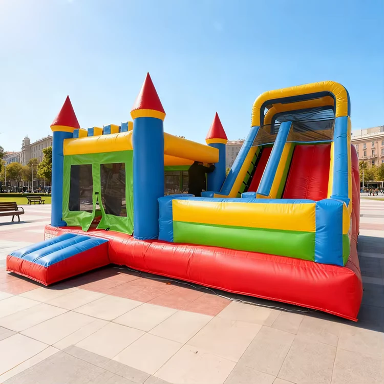 Castelo Inflável Combo Bouncer de PVC Comercial - Castelo Saltitão para Festas de Crianças