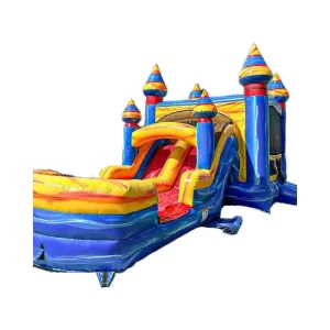 Commercial Moonwalk Kids Inflatable Slide PVC Material 600KG Capacity Easy Setup Outdoor Party Bouncy Castle