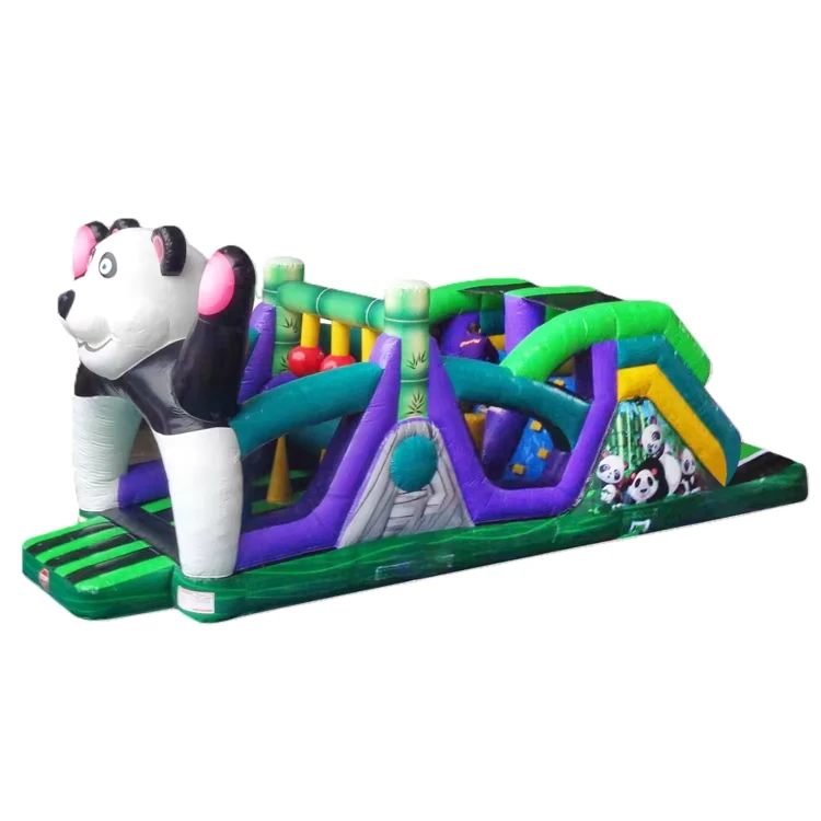 Desain Baru Playground Inflatable Komersial Kursus Rintangan Panda Inflatable