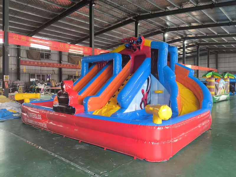 Bouncer nước ngoài thương mại cho người lớn, cầu trượt kết hợp với hồ bơi, nhà hơi bouncy cho trẻ em