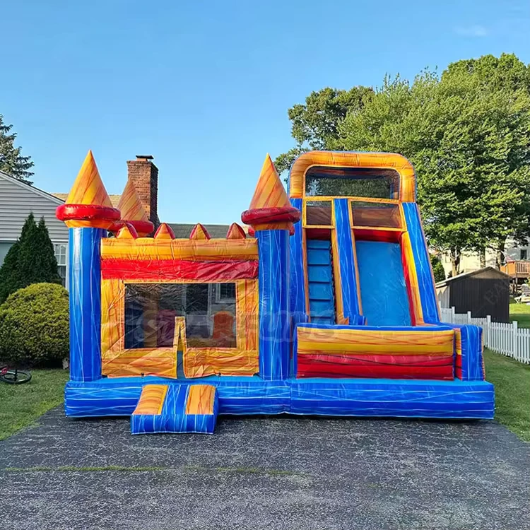 Bouncer Luar Ruangan Komersial Rumah Lompat Inflatable Kastil Bouncy Castillo Inflable Kastil Lompat dengan Seluncuran