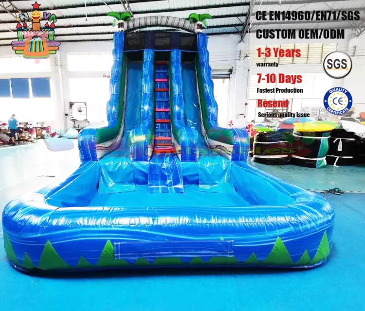 Castello Gonfiabile per Feste all'Aperto per Bambini e Adulti, Grande Scivolo d'Acqua con Piscina