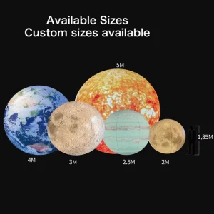 Commercial Outdoor Earth Inflatable Giant Moon Planet Ball with LED Light Balloon for Advertising Inflatables