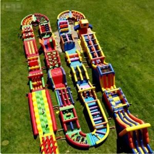 Commercial Outdoor Eco-Friendly PVC Material Inflatable Crazy 5K Adult Obstacle Courses