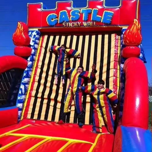 Commercial Outdoor Indoor Inflatable PVC Vinyl Velcra Paste Sticky Wall Rental Human Fly Trap