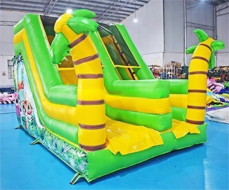 Castillo Inflable Comercial al Aire Libre con Tobogán, Juegos Deportivos para Niños, Curso de Obstáculos Inflable, Combo Casa de Rebote y Tobogán