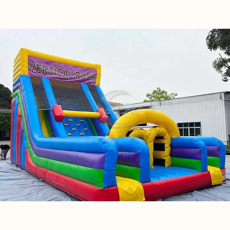 Scivolo Gonfiabile Commerciale da Esterno con Ostacoli Dry Toboggan