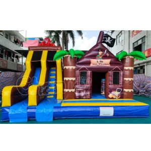 Commercial Outdoor Inflatable Dry Slide Pirate Inflatable Bounce House Jumping Castle for Kids