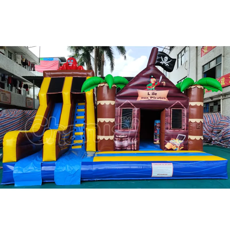 Commercial Outdoor Inflatable Dry Slide Pirate Inflatable Bounce House Jumping Castle for Kids