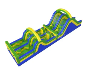 Commercial Outdoor Inflatable Extreme Tricolor Obstacle Slide Course with Slide for Party Rental for Adult and Kids
