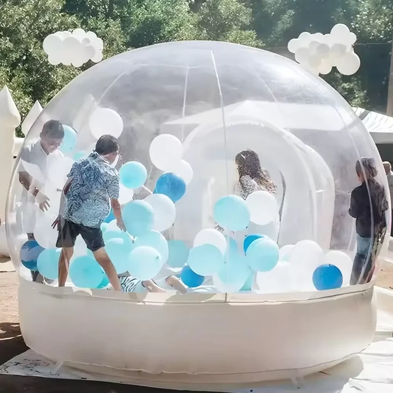 Rumah Inflatable Transparan Komersial Luar Ruangan, Kastil Lompat Putih, Tenda Dome Pesta, Rumah Balon Inflatable