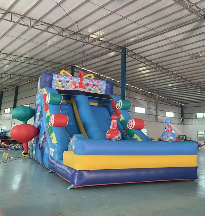 商業用アウトドア子供用インフレータブルトロピカルウォータースライド ドライスライド