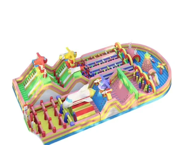 Castillo inflable comercial al aire libre, combo de casa de rebote y tobogán para niños y adultos, curso de obstáculos de parque de atracciones, fácil de montar