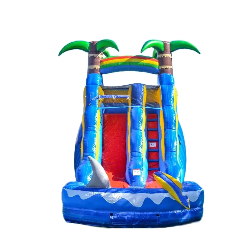 Escorrega Aquático Inflável Comercial em PVC para Exteriores - Para Escolas, Centros Comerciais e Festas, com Função de Salto para Mais Diversão