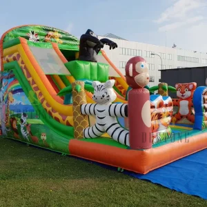 Commercial Outdoor PVC Tarpaulin Safari Inflatable Slide Combo Game Inflatable Dry Slide Safari for Amusement Park Party Rental