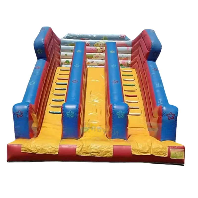 Kommerzieller Outdoor-Party-Rutschbahn aufblasbarer Hüpfburg Doppelseitige aufblasbare Trockenslide