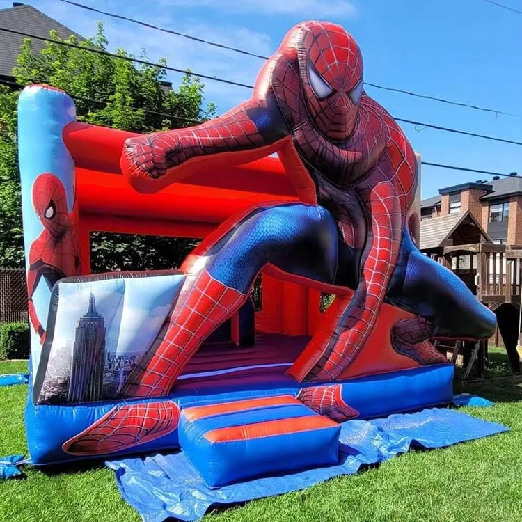 Commercial Outdoor Superhero Spiderman Inflatable Castle Exciting Spiderman Jumper Fun Bounce House