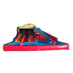 Commercial Outdoor Water Park Inflatable Large Water Slide Inflatable Slide With Pool